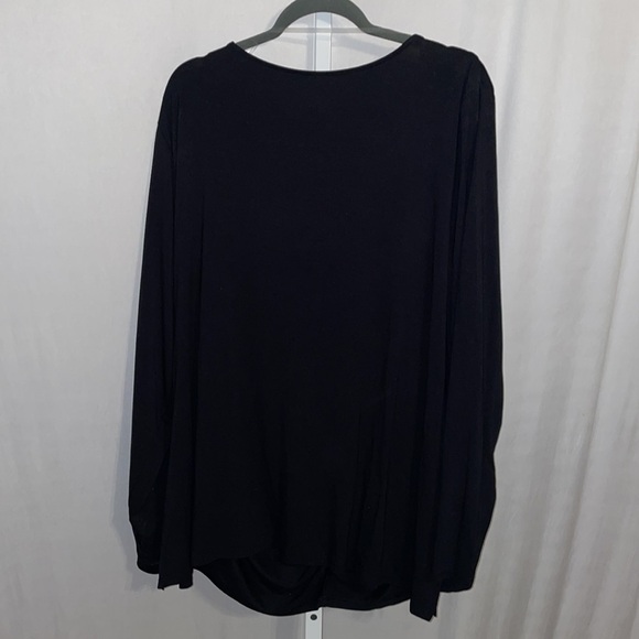 Ava & Viv Rouched Long Sleeve Knit V Neck 4X (28W/30W) - Picture 3 of 8